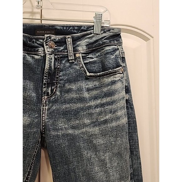 Silver Jeans Suki Women's Jeans Size 29x31 Slim Boot Cut Blue Denim Stretch - Picture 9 of 14